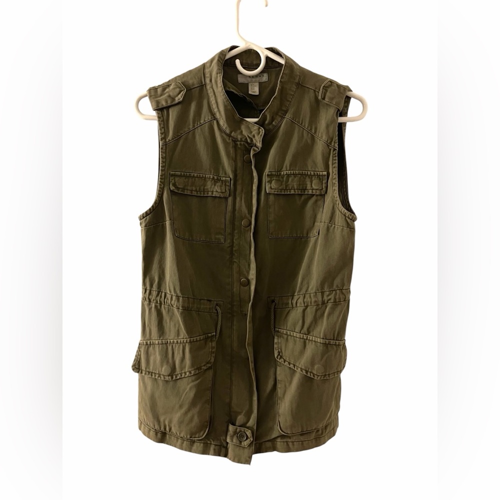 Kenar Olive Green Utility Cargo Vest Size Medium